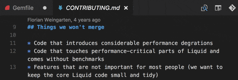 افزونه GitLens در ویژوال استودیو کد